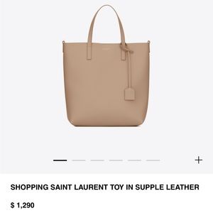 BEIGE SHOPPING SAINT LAURENT TOY IN SUPPLE LEATHER